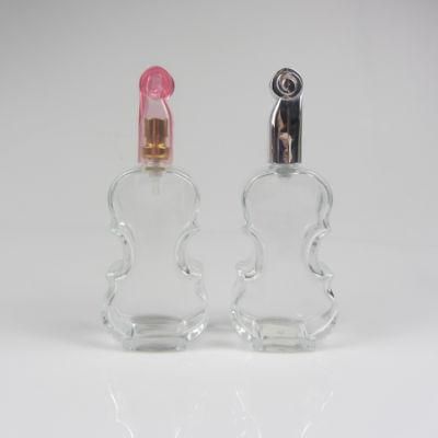 Guitar Shaped Beautiful Clear Perfume Glass Bottle 100ml