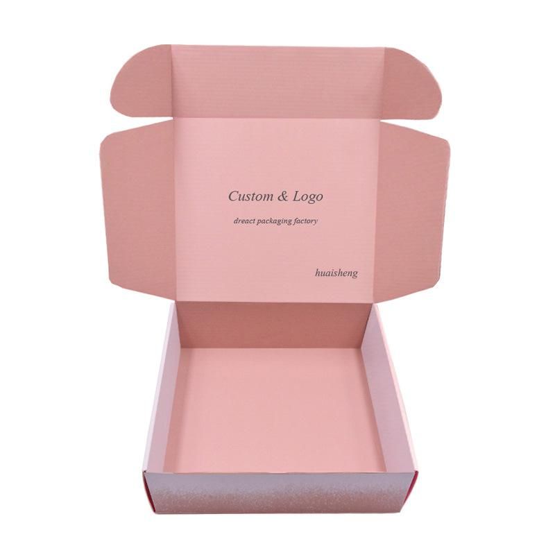 Wholesale Customized Printed Pink Gift Mailer Packaging Cardboard Corrugated Paper Carton Box