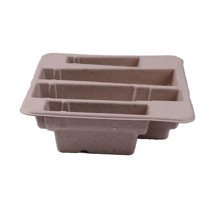 Custom Eco-Friendly Molded Paper Insert Sugarcane Pulp Tray