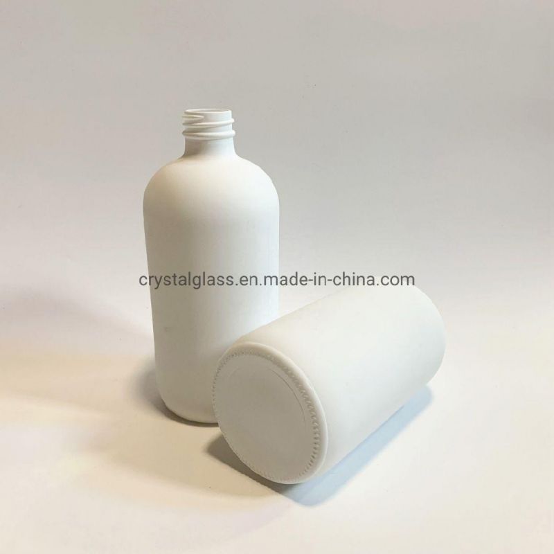 500ml Boston Style Glass Bottle for Medicine Oral Liquid Bottle or Beverage Packaging with Aluminium Cap