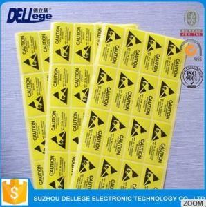 Yellow Antistatic ESD Printsd Label Warning Stickers