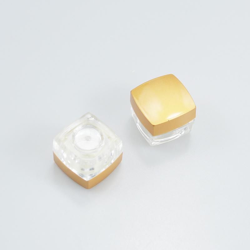 Warehouse Plastic Acrylic 3G5g Cream Jar Sample Transparent Bottle Gold Lid