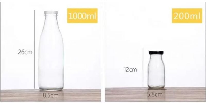 500ml Round Shape Glass Milk Bottle with Screw Plastic Cap