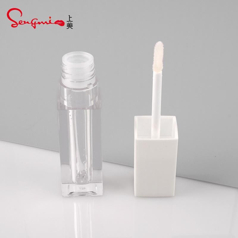 Hot-Sale Matte White Transparent Lip Gloss Cosmetic Tubes Round Lip Gloss Packaging Private Label Lip Tint Containers