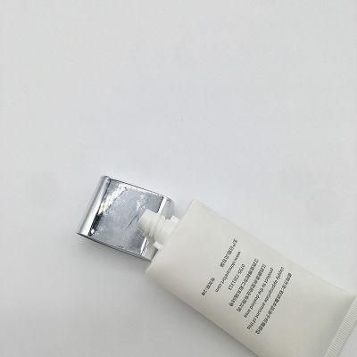Body Skin Care Cosmetic Tube with Silver Plated Screw Cover