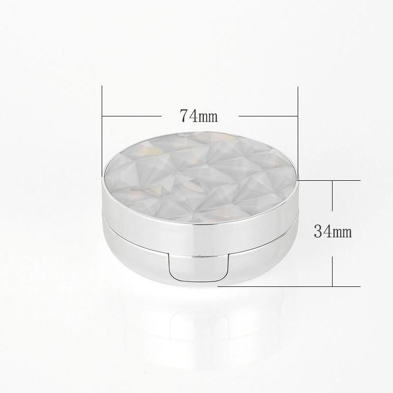 Manufacturer Luxury 15g Diamond Shape Round Empty Plastic Bb Cushion Case with LED Light