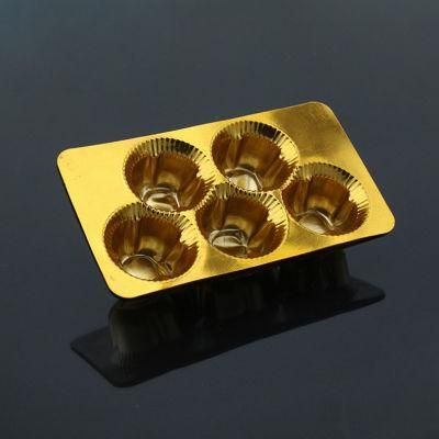 Custom Design Gold Rectangle Chocolate Blister Packaging Tray with Clear Cover