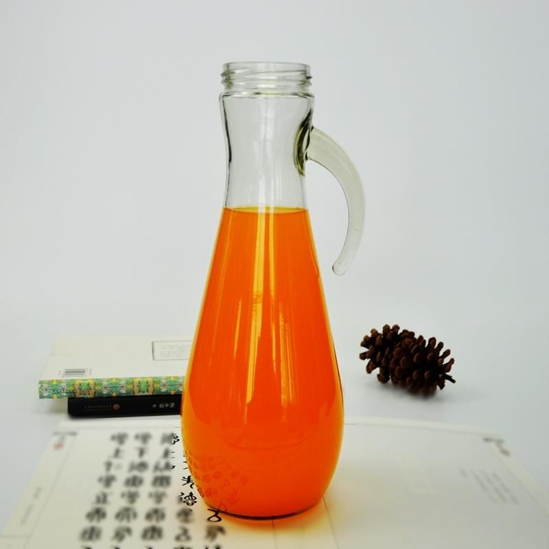 Juice Beverage Water Food Packaging Glass Bottle with Different Handle