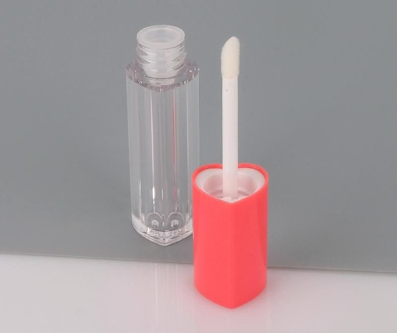 Empty Heart Lid Lipgloss Bottle Pink Lipstick Top Unique Lip Gloss Tubes Round Liptint Bottle with Applicator