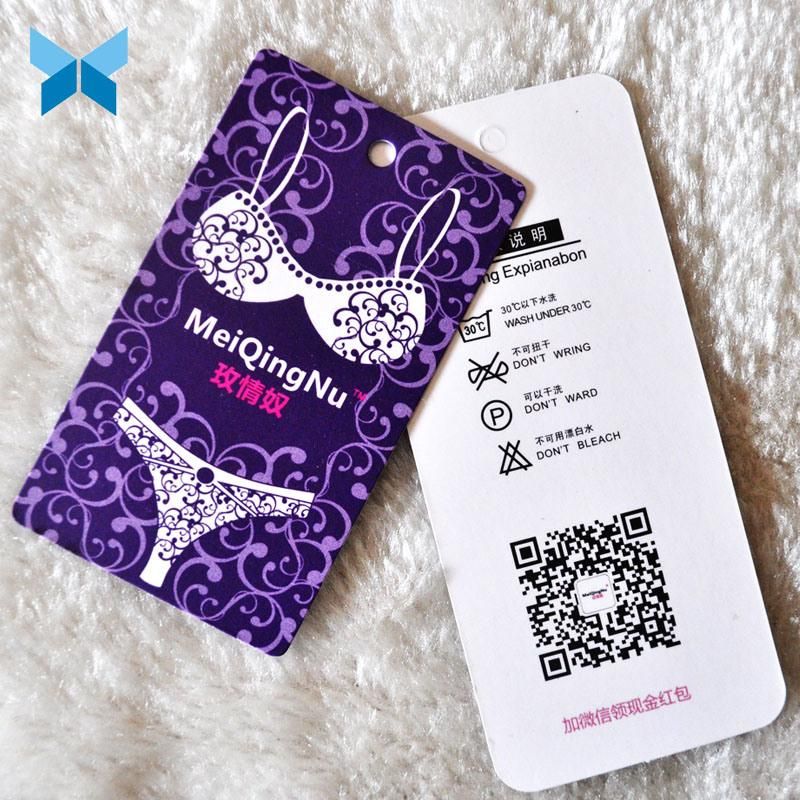 Cardboard Paper 250g Weight Printing Hangtag for Women"S Clothing