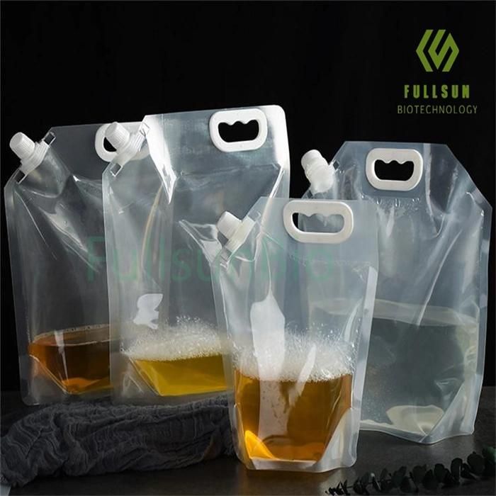 Food Packaging Bag Coffee Tea Recyclable Handle Drink Juice Beer Bag Vacuum Nozzle Plastic Bags