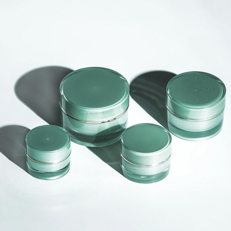 Best Price in Stock Low MOQ 10g Green Plastic Acrylic Cream Jar for Skin Care