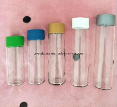 Voss Cylinder Round Spring Water Glass Drinks Bottle with Plastic Cap 800ml 500ml