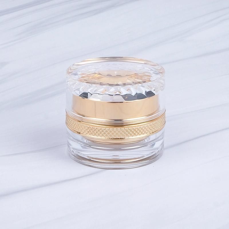 in Stock 15g 30g 50g Hot Selling Luxury Gold Cosmetic Jar and Bottle Acrylic Plastic Cream Container Jars