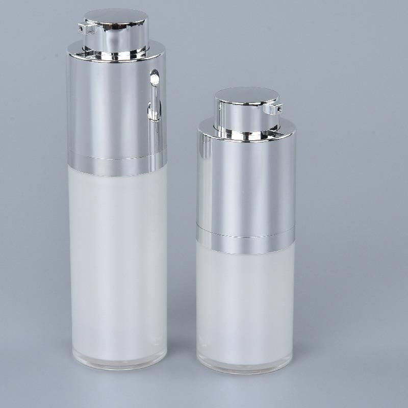 Pearl White Airless Bottle 15ml 30ml with Twist up Pump