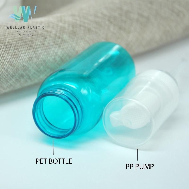 100ml Plastic Pet Blue Foam Bottle with PP Pump