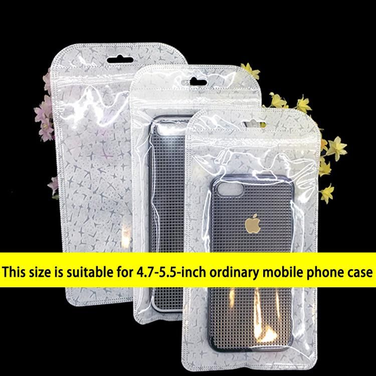 Phone Case Packaging Bag White Pearl Plastic Zipper Bag