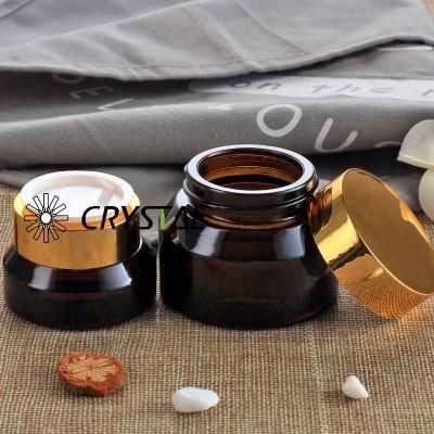 Glass 30g Round Clear Skin Care Cream Jar for Cosmetic Container