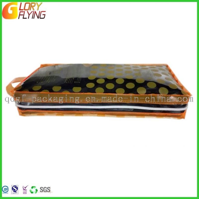 PVC Handbags Ladies Travel Bag with Nylon Zipper/Plastic Bag