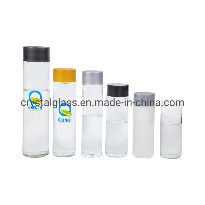 350ml 400ml Voss Shaped Glass Water Bottle for Milk Tea with Plastic Color Lid 500ml 800ml