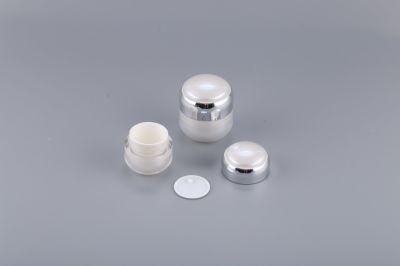 Glossy Silver Airless Cream Jar Lotion Bottle for Cosmetics Packaging