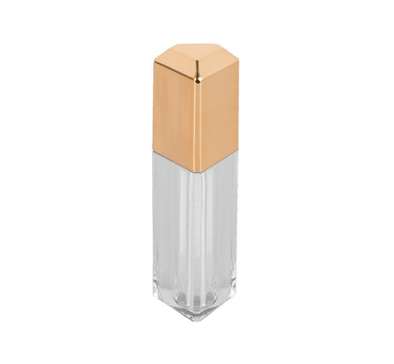 Manufacturer Empty Gold Lip Gloss Containers Tube Packaging with Wands Lipgloss with Brush Applicator