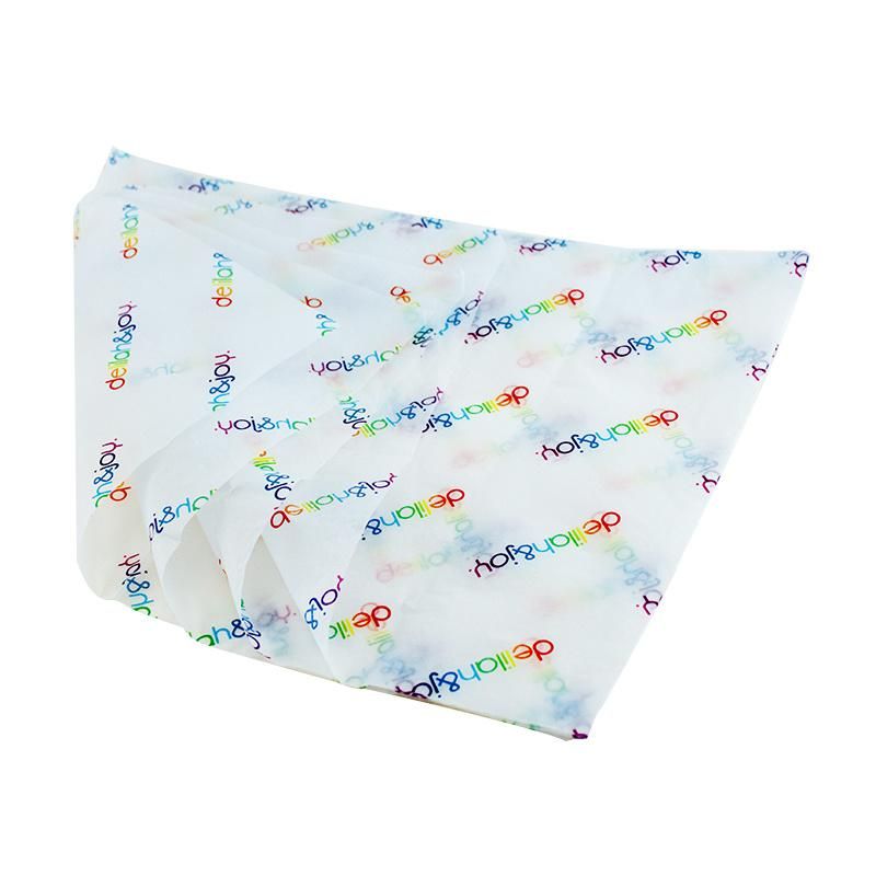 Custom Four Colors Print Cmyk 17GSM White Tissue Wrapping Paper