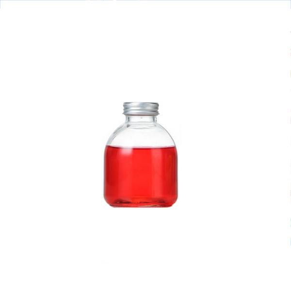 250ml 350ml 500ml Round Short Empty Juice Milk Tea Beverage Packing Glass Bottle