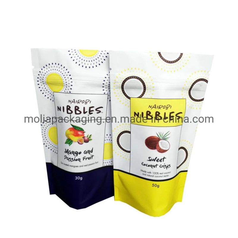 Logo Printed Directly Supply Food Grade Resealable Stand up Plastic Packaging Doypack Zipper Food Packaging Bag