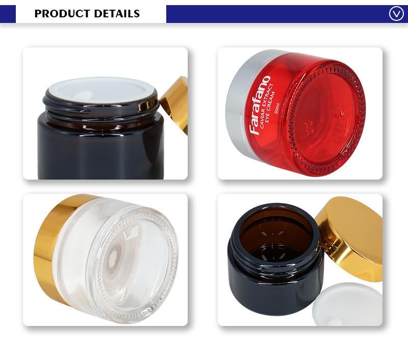 Fashion Design Hot Stamping 30g 50g Glass Jar for Cream