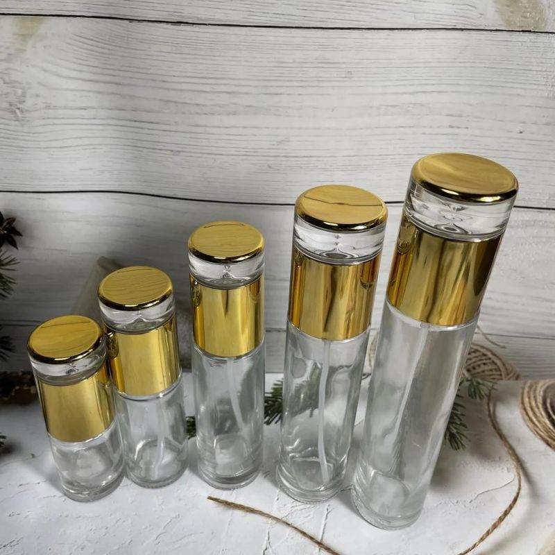 Luxury Glass Spray Bottle Skin Care Cosmetic Lotion Pump Bottle