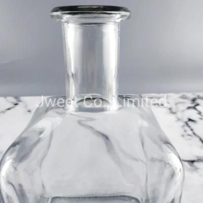 Square Glass Bottle 750ml for Vodka Tequila Whiskey Brandy Cork