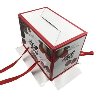 Folding Corrugated Paper Fruit Box Packaging Carton with Handle