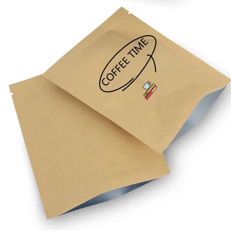 Custom Printed Recyclable Kraft Paper Aluminium Foil Heat Seal Bag Food Packaging Pouch Bag