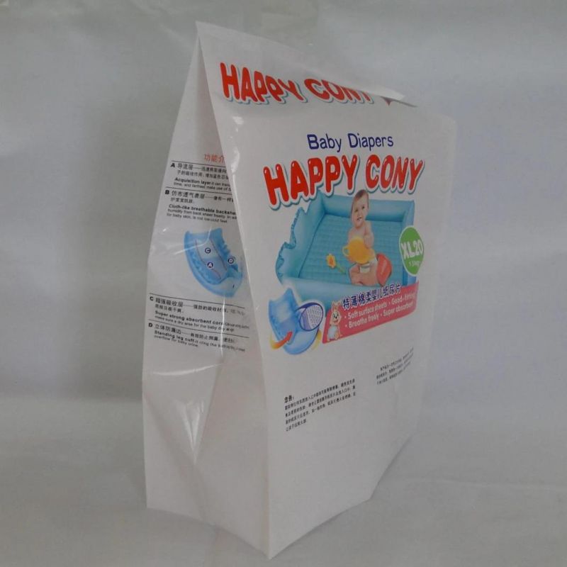 Plastic Side Gusset Packing Box Bag for Baby Diapers