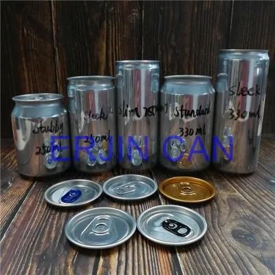 Print and Silver Empty Aluminum Can Slim Standard Sleek 250ml 330ml Manufacturer