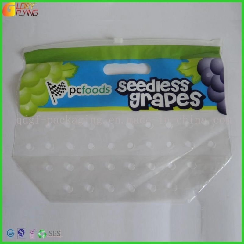 Grape Zipper Food Bag Fruit Packaging with Perforation/Plastic Bag