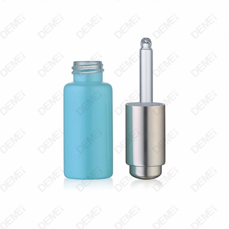 3ml 5ml 7ml 8ml10ml Wholesale Cosmetic Packaging Stright Round Clear and Amber Serum Essential Oil Tube Glass Bottle with Press Button Dropper Cap