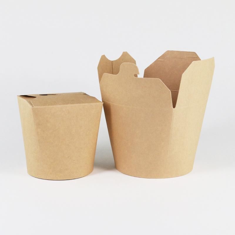 16oz 500ml 26 Oz 750 Ml 32oz 1000ml Kraft Paper Container Round Take Away Food Fried Chicken Popcorn Paper Packing Food Box