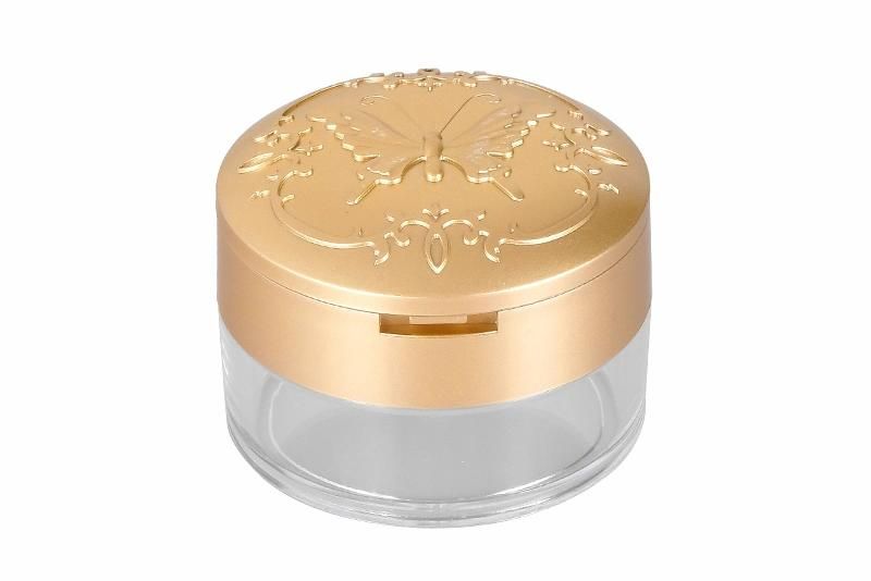 Wholesale Cream Foundation Loose Powder Unique Gold Cap Clear Body Cosmetic Plastic Jar