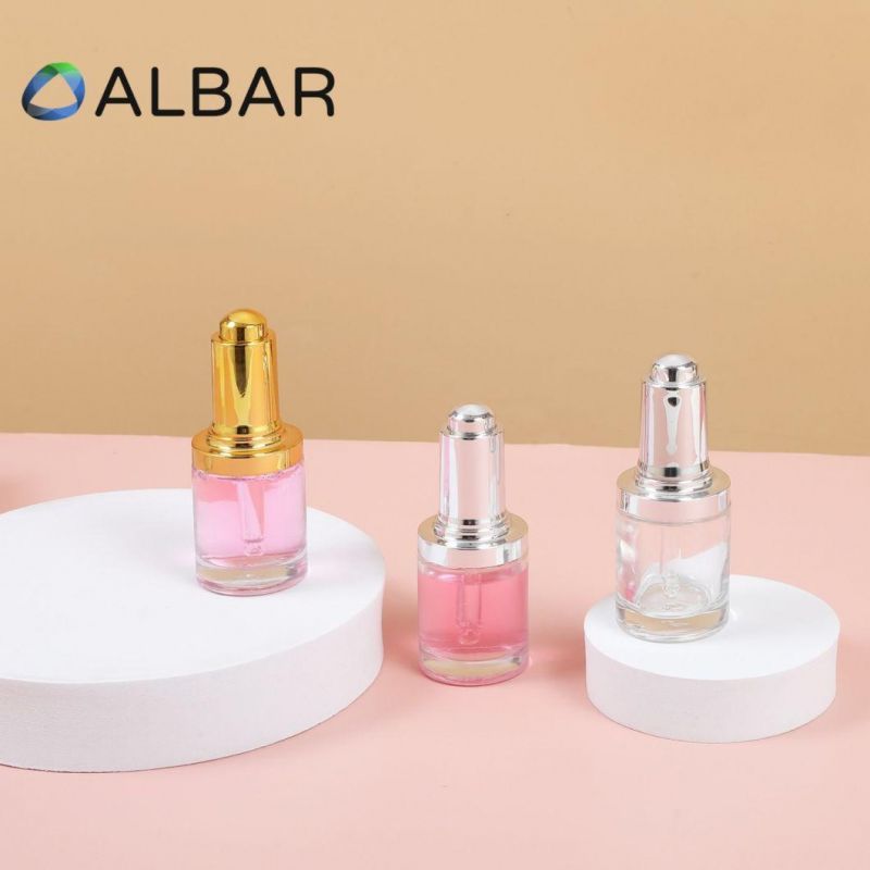 Crystal Cylinder Gold Silver Pump Glass Bottles for Cosmetics and Body Care