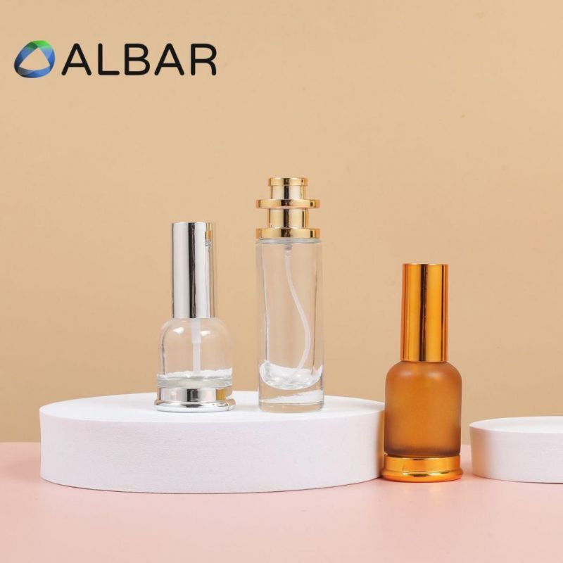 Silver and Gold Cap Skin Care Perfume Glass Bottles with Customized Logo Printing