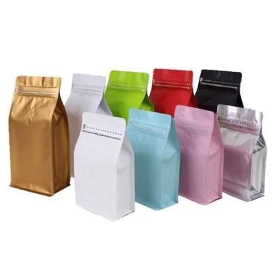 Custom Printed Matte Black Resealable Stand up Block Coffee Bag