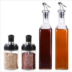 8oz 250ml Multifunctional Kitchen Seasoning Moisture-Proof Jar Glass Spoon Cover Sauce Bottle