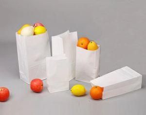 Compstable Logo Print White Paper Take Away Food Bag