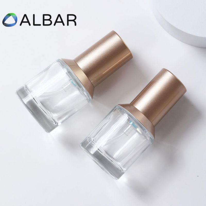 High Class Oblique Shoulder Gold Face Care Round Attar Glass Bottles