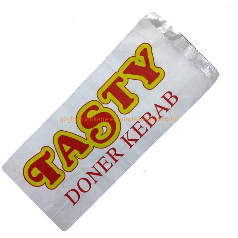 Disposable Sharp Bottom Wraps Hamburger Bags Kebab Packaging Aluminum Foil Paper Bag