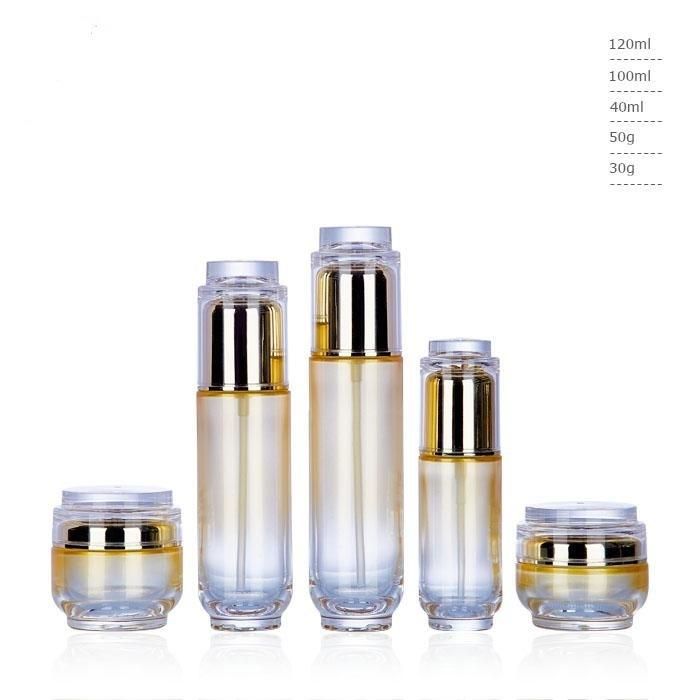 Ll15 Cylinder Round Frosted Cosmetic Cream Bottle Otion Glass Bottle for Face Cream with Aluminum Pump Sprayer Have Stock