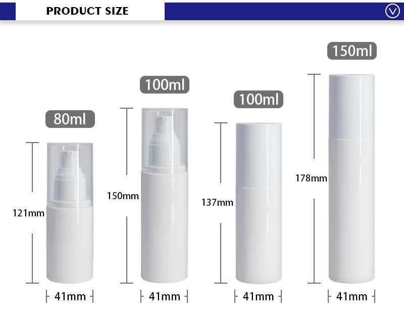 Cosmetic Packaging Plastic Pet 50ml 100ml 120ml 150ml White Empty Lotion Toner Spray Bottles