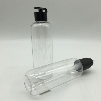 Clear Transparent 200ml Pet Round Bottle with Lotion Pump